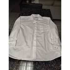 Valenti Uomo Moda Italia Mens White Dress Shirt Long Sleeve Size 17.5 34/35 NWT picture