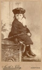 CDV Darling English Girl Hat Coat Gloves Boots Toy Ball 1880's Ashford, Kent picture