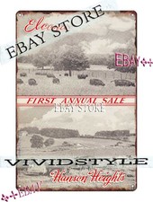 Tin Sign 1950 Elcona Hanson Heights Elkhart Indiana Farm Sale Shorthorn picture