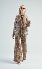 NEW Zimmermann Illustration Flare Chocolate Leopard Pants - Size 0 (AU 8/US 4) picture