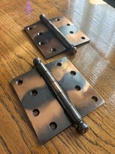 Lot of 2 Antique-Metal Door Hinges Ball 4.5