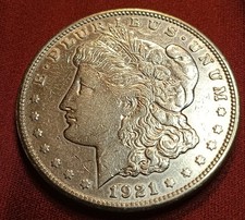 *1921-S Morgan Silver Dollar AU Cond. Micro S 90% Silver 26.61 gm Silver Weight picture