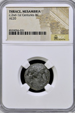 Ancient Thrace Greek Mesambria 200BC-100BC NGC Genuine Coin Athena Very Nice picture