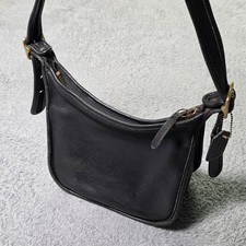 Coach Womens Small Ergo Hobo Bag Black Leather Vintage K3H 9950 USA Made Brass picture