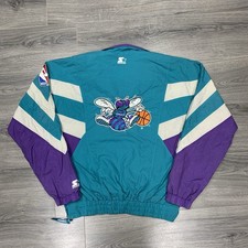 Vintage 1990S Starter Charlotte Hornets Jacket Medium Rare Mens Teal Windbreaker picture
