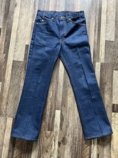 Vintage Levis 517 Orange Tab Bootcut Jeans Mens 32x29 Fit Rigid Dark Denim USA  picture
