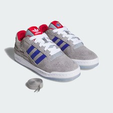 adidas Forum Low CL Kansas Jayhawks Gray Blue Red Suede Sneaker HQ7485 SZ 10 picture