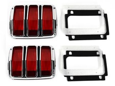 1965-66 Mustang Tail Light Assembly Pair w/Bezel & Lens, Both Right & Left Side picture