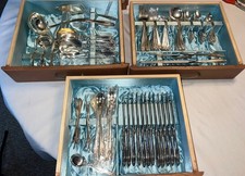 Vintage MCM Eldan ELD15 Prelude 138 Pc Flatware Set Japan- Service for 12 w/box picture