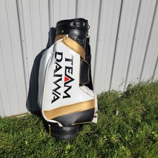 Vintage Team Daiwa Tour Staff Golf Bag White Black Gold NOS Unused Condition picture
