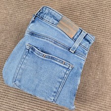 Paige Womens 28 Blue Cindy Raw Hem Straight Leg Jeans picture