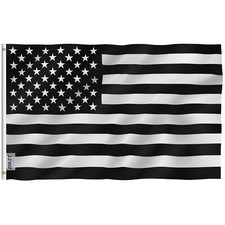 Anley Fly Breeze 3x5 Ft Black and White American Flag - Recession USA Flags picture