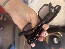 Quay Women's Oversized Butterfly Sunglasses Black Frame Brown Plastic Lenses picture