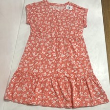 GAP Kids Girls Coral White Floral Dress Size Medium 8 NWT picture