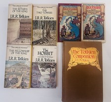 Vintage Lord of the Rings Hobbit Series JRR Tolkien Book Lot Tolkien Companion picture