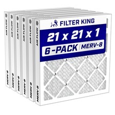 Filter King 21x21x1 Air Filter MERV 8, AC Furnace Filters (6-Pack) picture