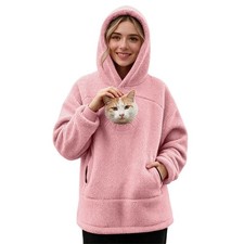 Pet Pouch Hoodie Cat Dog Carrier Hoodies with Pull Side Zip Pockets Hooded picture