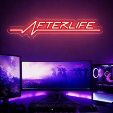 Neon sign afterlife, Cyberpunk wall decoration 40x10 cm picture