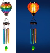 Solar Wind Chimes for Outside, Rainbow Hot Air Balloon with Multicolor-c picture