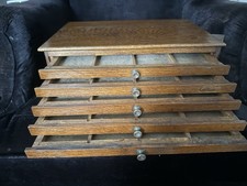 Specimen Cabinet,Edwardian,5 Drawers, Solid Oak Lockable picture