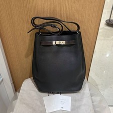AUTH Hermès So Kelly 22 Black&Ébène Togo Leather Palladium Hardware Shoulder Bag picture