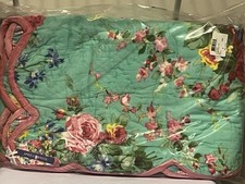 April Cornell Quilted Rose Reversible Throw Blanket 52x82