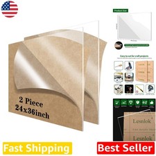 Durable 24x36 Clear Acrylic Sheets 3mm (2pk) Craft Plexiglass Commercial picture