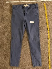 H&M L.O.G.G. Men's Navy Chino Pants W31 L29 Slim Casual Cotton Trousers picture