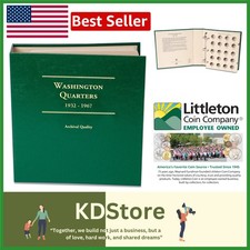 1932-1967 Washington Quarter Album Vol 1 Coin Collection Storage Green PP picture