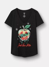 Torrid Disney Villains Poison Apple Classic Cotton V-Neck Tee NWT Size  00 picture