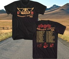Aerosmith Permanent Vacation Tour '87-88 Men's T-Shirt Rock Concert Album picture