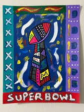 CARTER X NFL Super Bowl Trophy 11x14 Original 1/1 Acrylic CELEBRATE painting picture