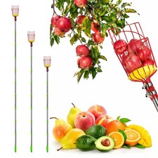Fruit Picker Pole with Basket Telescoping Fruit Picker Tool with Long Handle picture