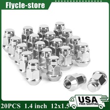 20PCS 1.4 inch Wheel Lug Nuts Chrome, 12x1.5 Closed End Bulge Acorn Lug Nuts picture