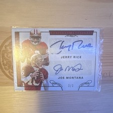 Panini National Treasures Jerry Rice Joe Montana Dual Auto #19 3/3 FACSIMILE picture