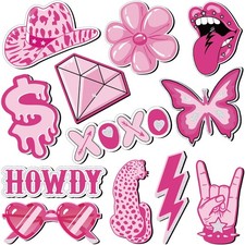 Dunzy 12pcs Pink Preppy Refrigerator Magnets Women Cute Magnets for Fridge picture
