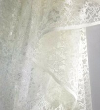 Ivory Polyester Sheer Mesh Floral Pattern Raschel Lace 60