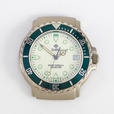 Zodiac Rare NOS 38mm Swiss Formula 200m Diving Watch Luminous Dial Green Bezel picture