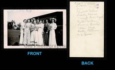 ANN'S WEDDING PARTY WOMAN FORMAL DRESSES HATS BOUQUETS OLD/VINTAGE PHOTO- I218 picture