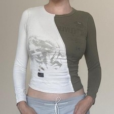 Vintage IKKS two-tone long sleeve top picture