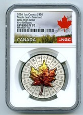 2026 $20 CANADA SILVER REV PROOF MAPLE LEAF UHR VIVID NGC PF70 FIRST RELEASES picture