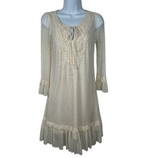 A'reve Anthropologie Lace Dress Small Boho Cottagecore Festival Cream picture