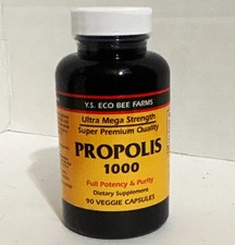 Y.S. Eco Bee Farms Propolis 1000 500mg Capsules Immune Support, 90 Count picture