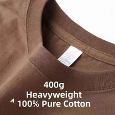 Unisex Heavyweight Pure Cotton Shirt Summer Loose Fit Casual Fit Tee Top Gift picture