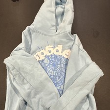 Sp5der Men's Medium Light Blue Hoodie Stud picture