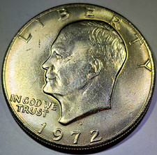 1972-D Eisenhower Ike Dollar Coin Denver Mint. Vintage Large US Clad Dollar picture