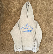 Gallery Dept. Le Bar Vintage Hoodie Heather Grey Blue Logo Size XL picture