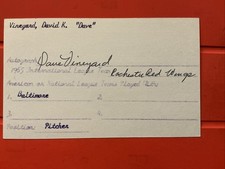 Dave Vineyard 🔥🔥MLB: 1964 Baltimore Orioles 🔥🔥Autograph⚾️⚾️ picture