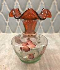 Fenton Rubina Verdi Vase Signed Lynn Fenton Limited Ed #315/750 Handpainted picture