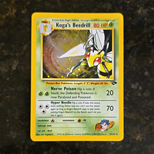 Pokémon TCG Koga's Beedrill Holo Rare Unlimited 9/132 EN 1999 80HP picture